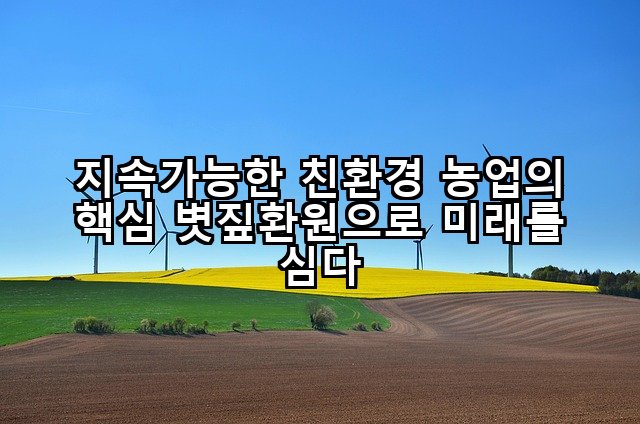지속가능한 친환경 농업의 핵심 볏짚환원으로 미래를 심다